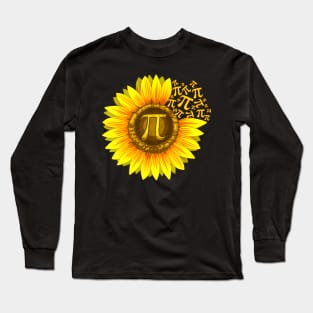 Pi Day Shirt Women Sunflower Math Teacher Gift Long Sleeve T-Shirt